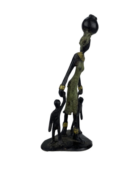 Bronze-Skulptur "Frau mit Kindern" by Issouf